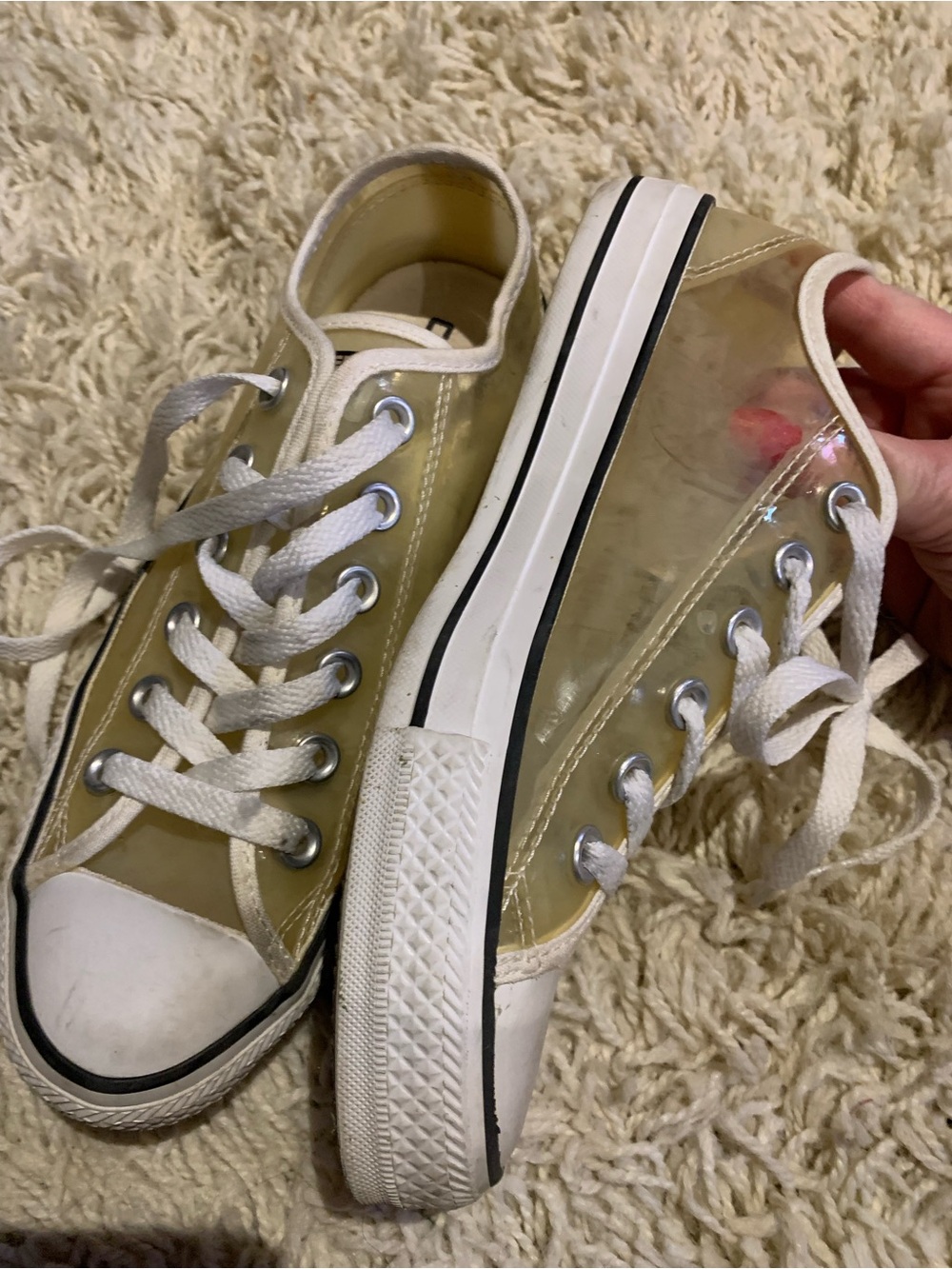 Translucent Vinyl Converse Shoes US 7 CTAS